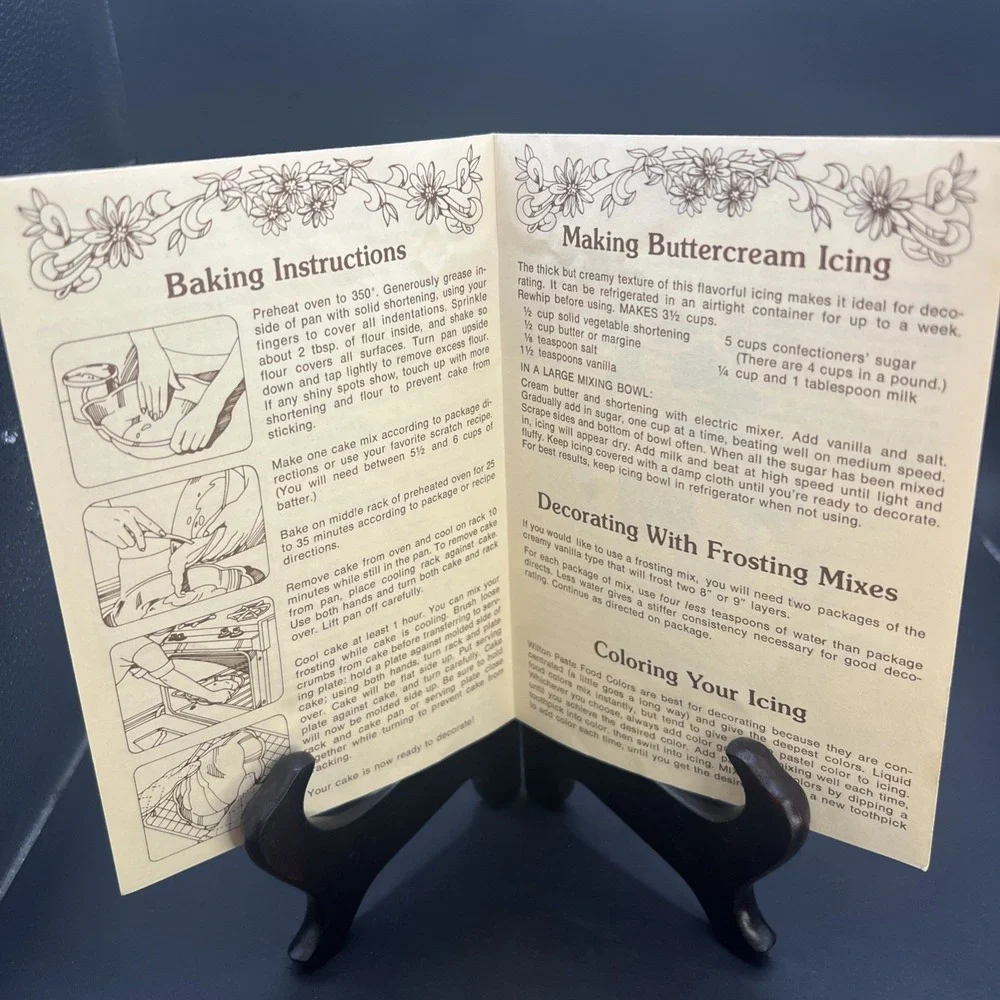 1976 Wilton Complete Instructions For Baking Decorating Scooby Doo Cake Foldout